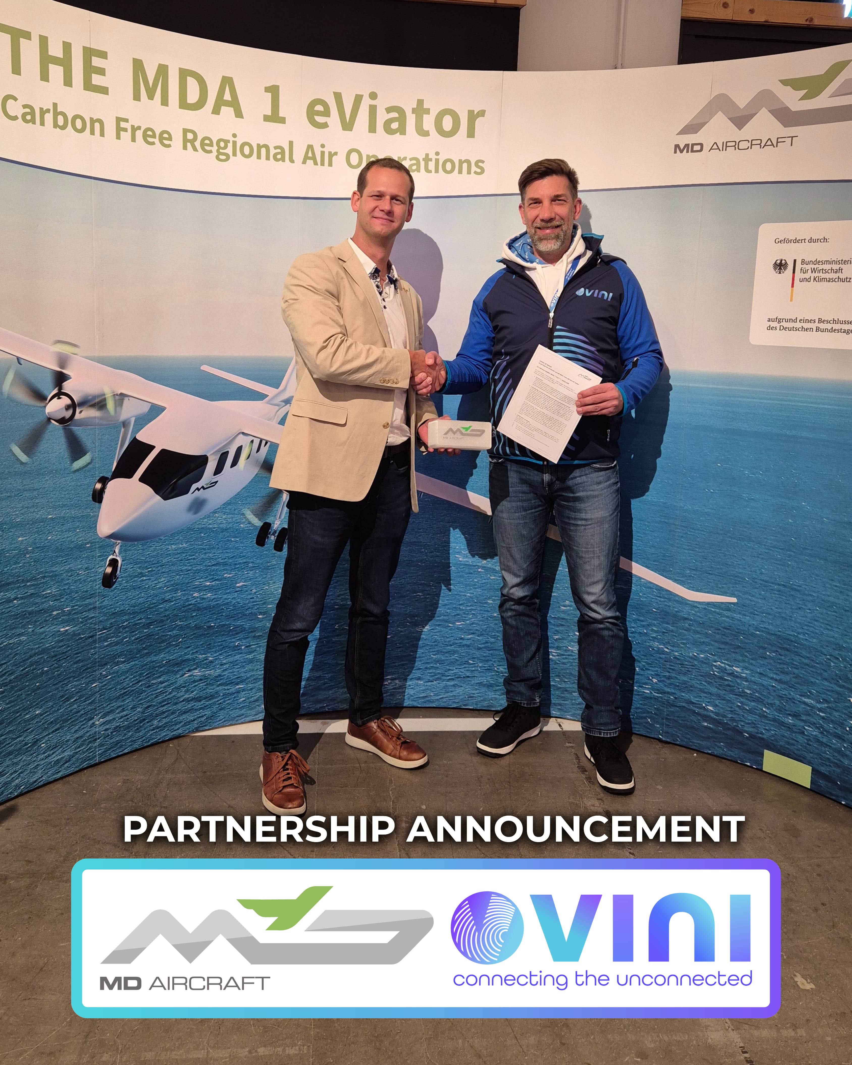 MD Aircraft GmbH and flyvbird/VINI announce a strategic partnership